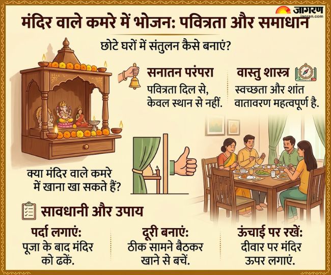 मंदिर वाले कमरे में भोजन करने को लेकर वास्तु शास्त्र